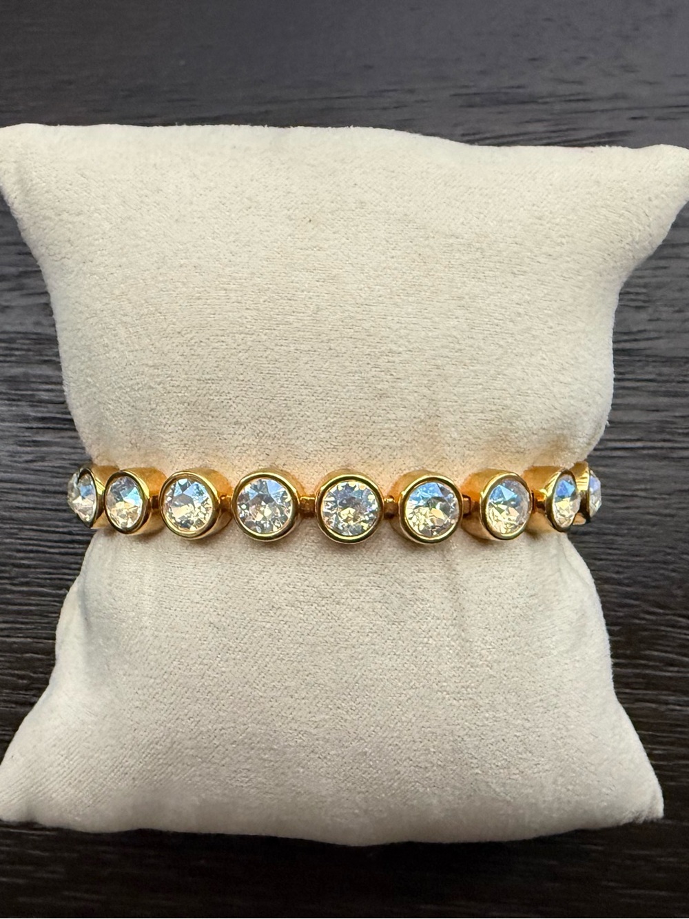 Touchstone Crystal Golden Ice Clear Swarovski Crystal Gold Bracelet
